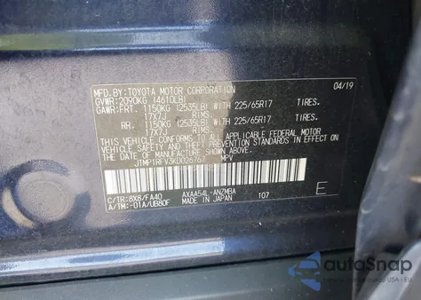 2019 Toyota Rav4 Xle from USA, damaged, VIN JTMP1RFV3KD026767